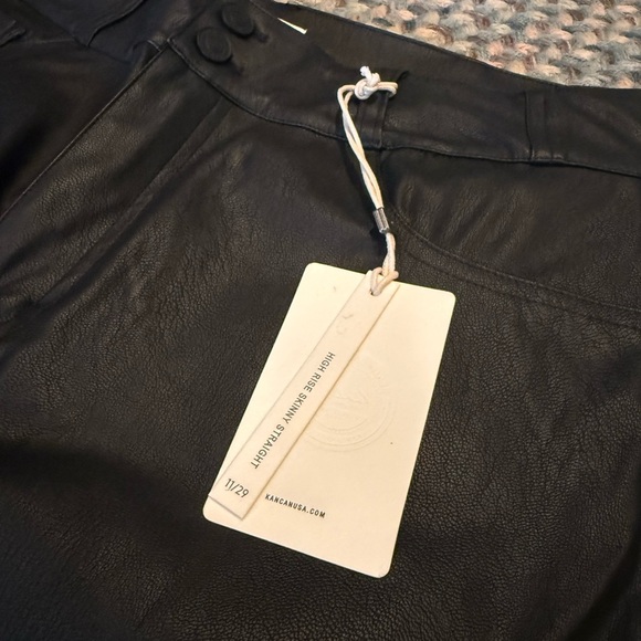 KanCan Faux Leather Skinny Straight Jeans NWT - Picture 5 of 11